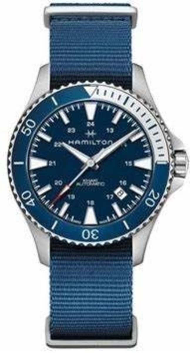 Hamilton Khaki Navy Scuba Auto Blue Dial Blue Nato Strap Men's