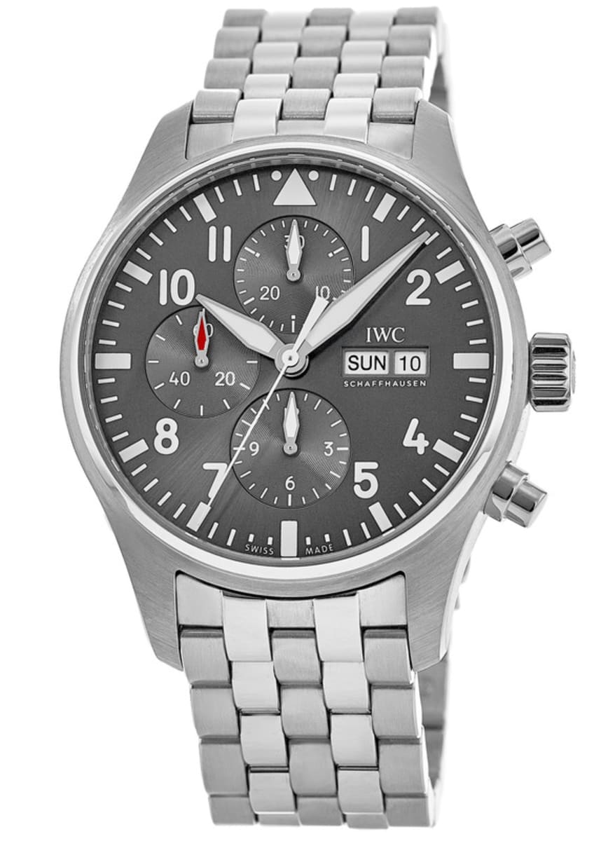 IWC Pilot's Chronograph Spitfire Grey Dial Steel Men's Watch IW377719