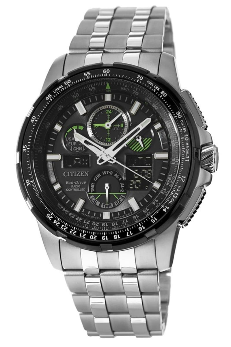 Citizen Promaster Skyhawk A-T Black Chronograph Dial Stainless Steel ...