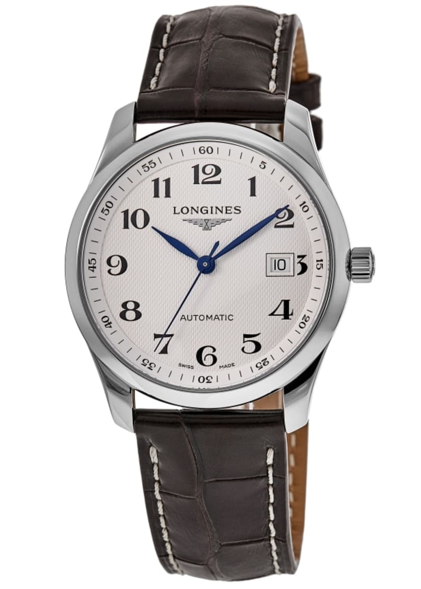 Longines Master Collection Automatic 40mm Silver Dial Brown Leather Men ...