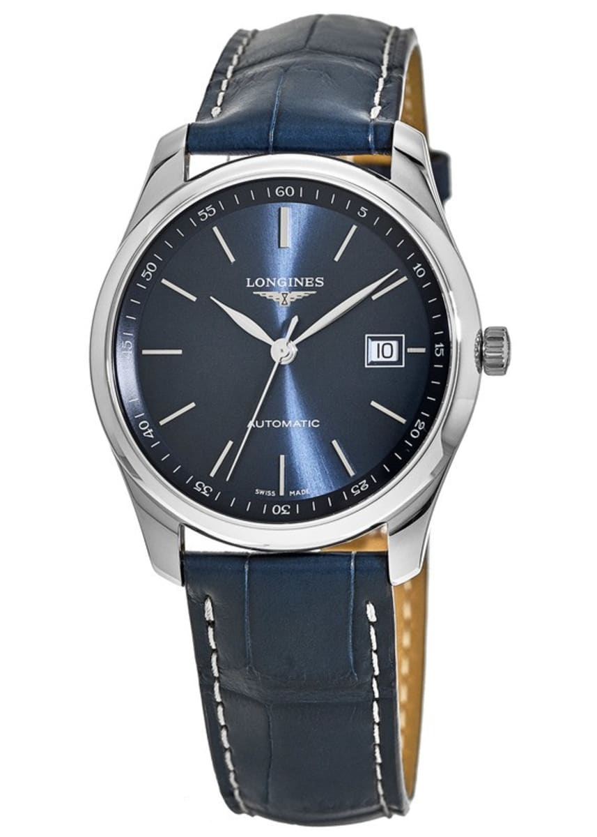 Longines Master Collection Automatic 40mm Blue Dial Blue Leather Strap ...