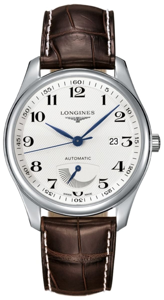 Longines Master Collection Power Reserve 40mm Silver Dial Brown Leather ...