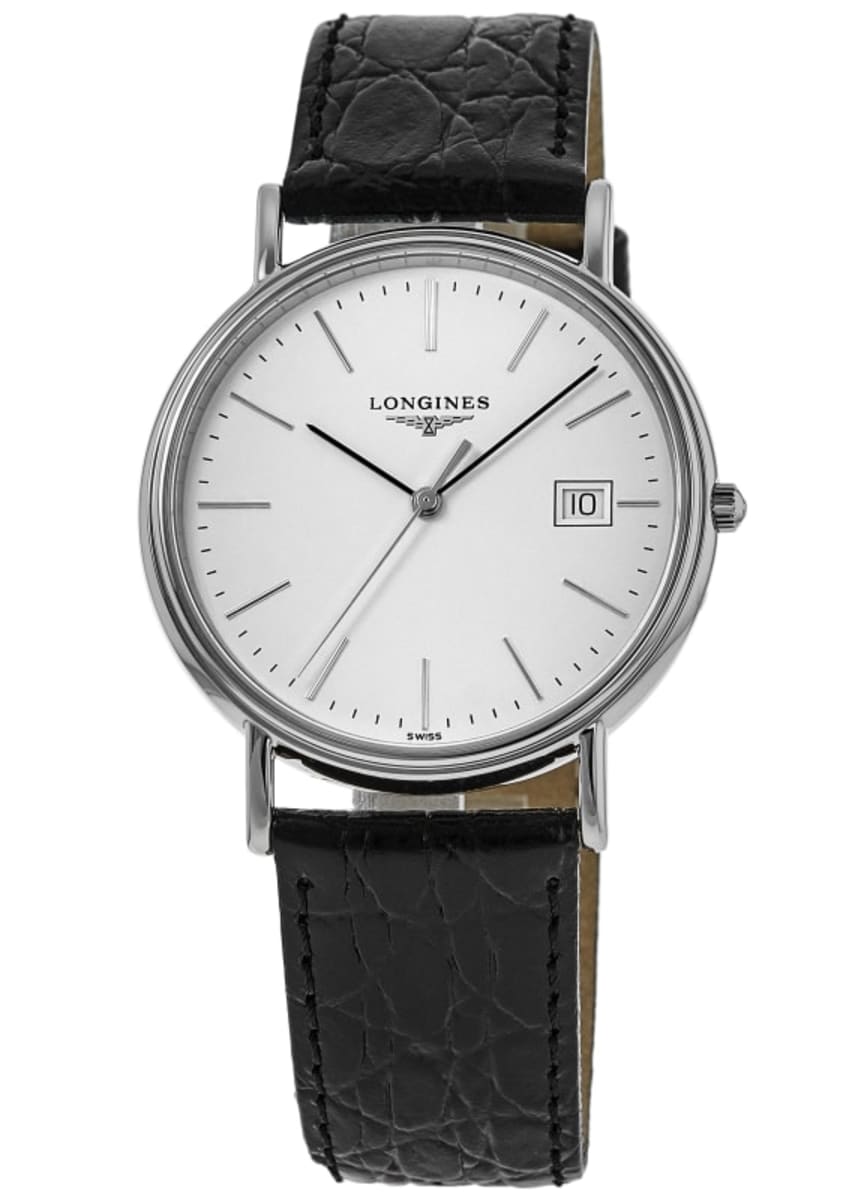 Longines Presence Quartz White Dial Leather Strap Unisex