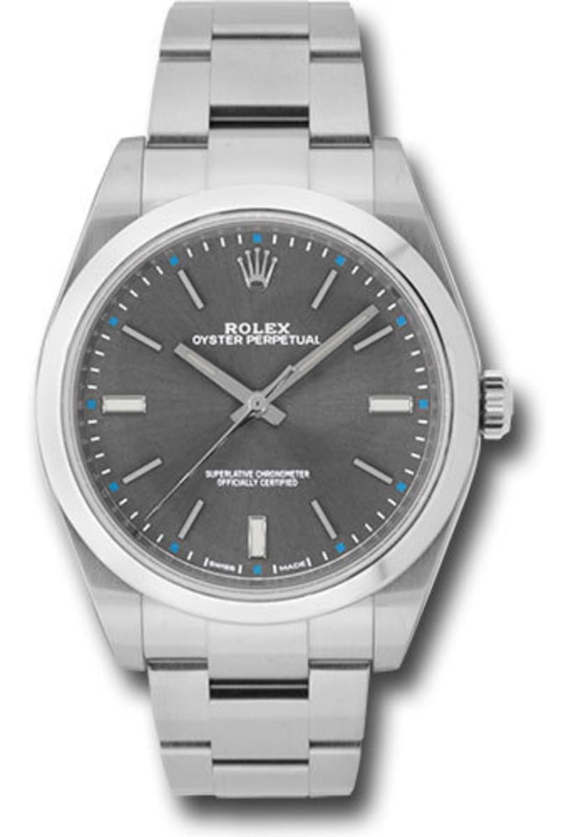 Rolex Oyster Perpetual No-Date 39 Dark Rhodium Men's Watch