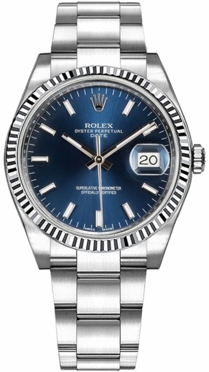 rolex date blue dial