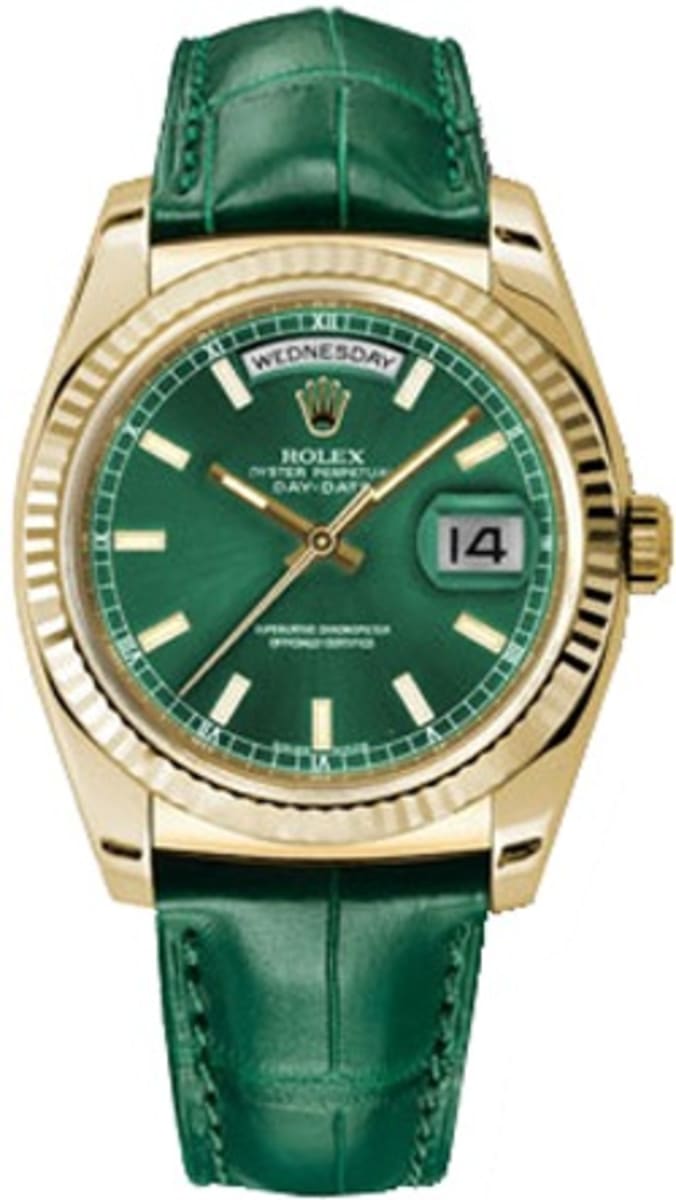 green rolex leather strap