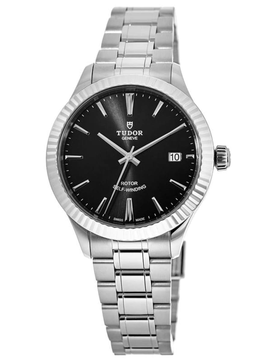 Tudor Style 38mm Black Dial Stainless Steel Men's Watch M12510-0003