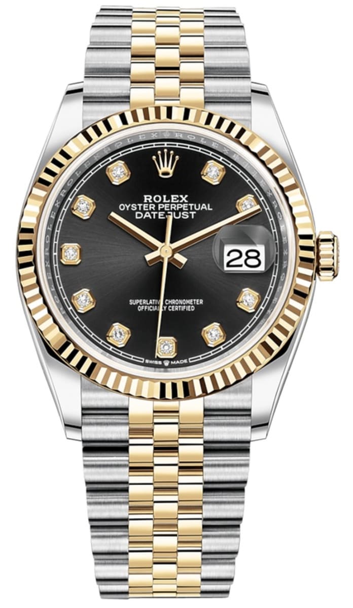 Rolex Datejust 36 Black Diamond Dial Men's Stainless Steel and