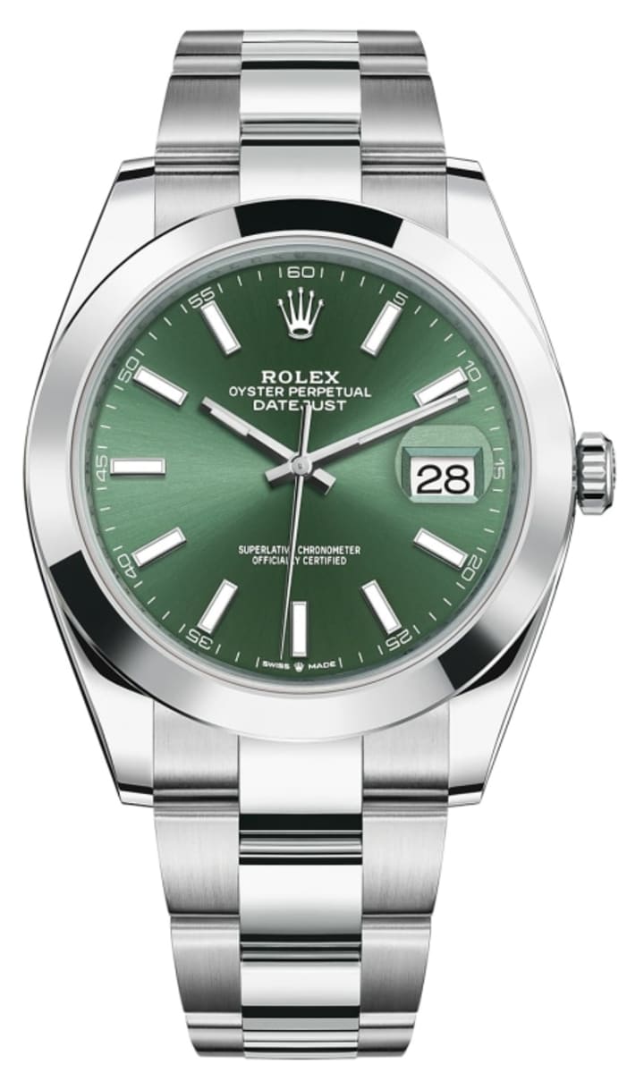 Rolex Datejust 41 Stainless Steel Mint Green Dial Men's Watch M126300-0019