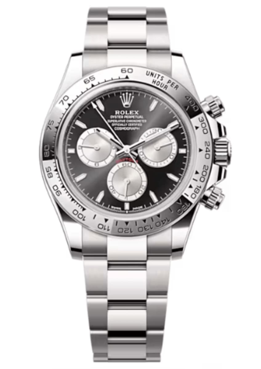 Rolex Cosmograph Daytona White Gold Black and Steel Dial Men's Watch ...