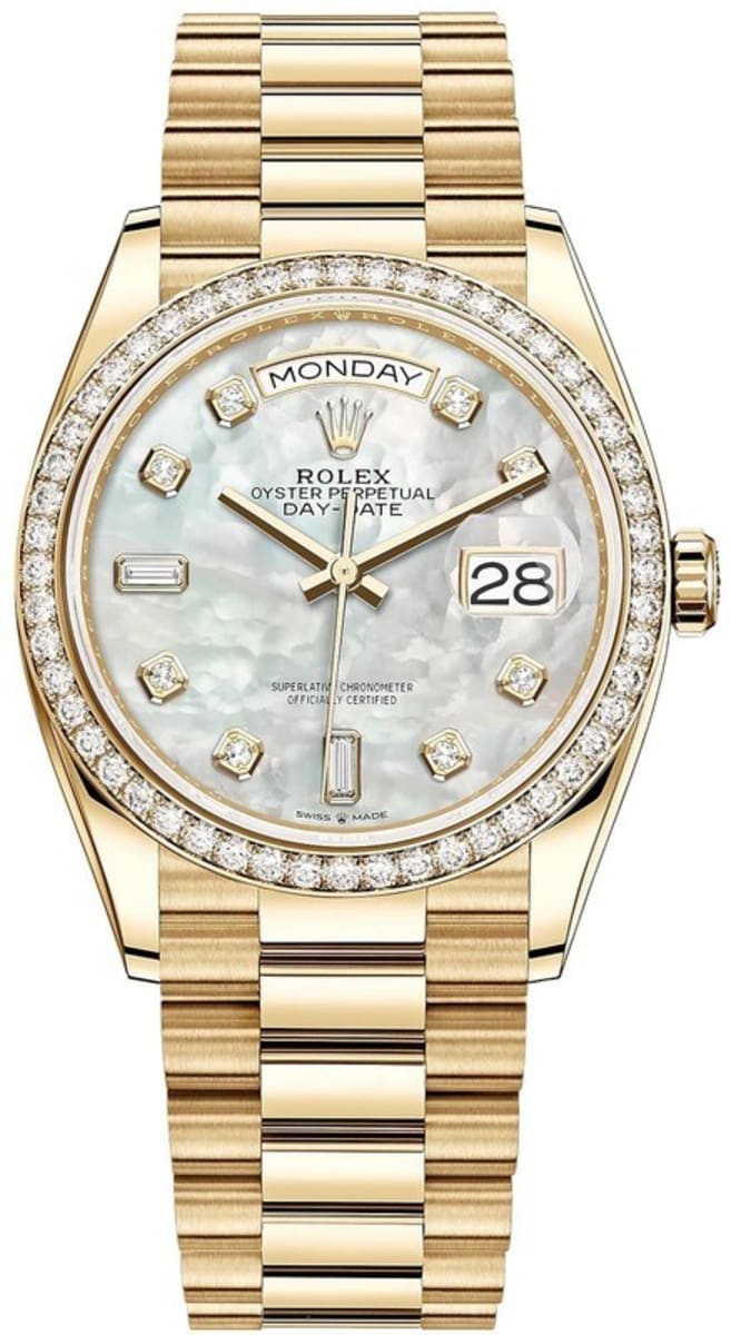 Rolex President White Gold Mother of Pearl Diamond Ladies Watch