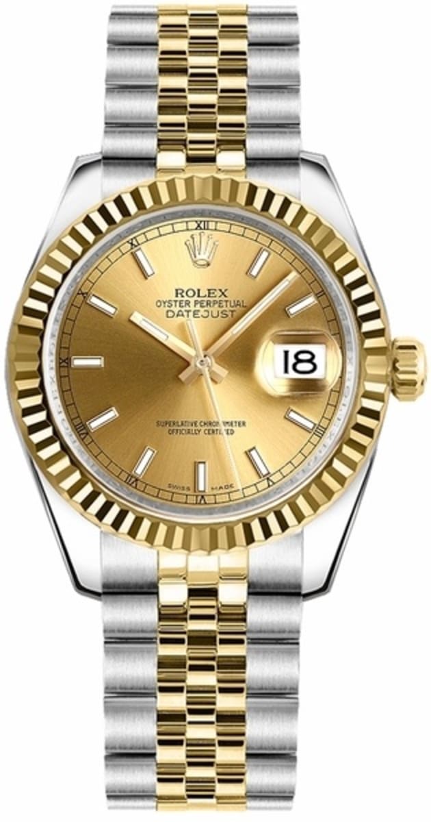 Rolex Datejust 31 Champagne Jubilee Dial Watch