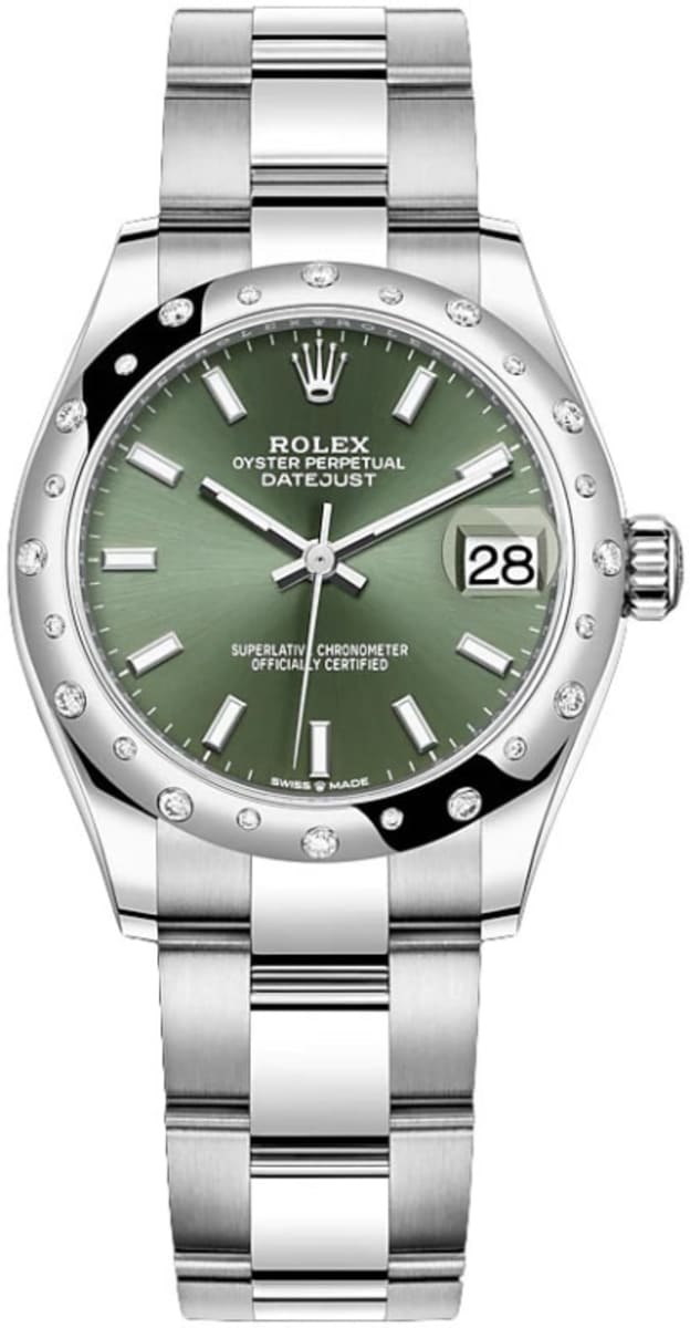 Rolex datejust 31 mint green cheap