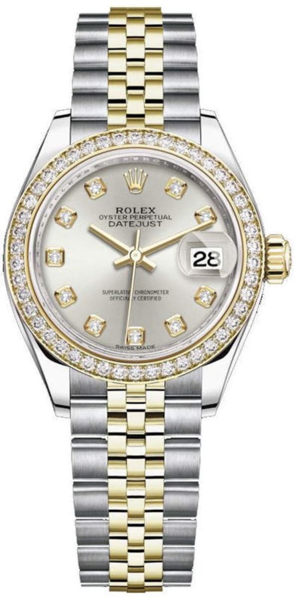 rolex gold silver diamond