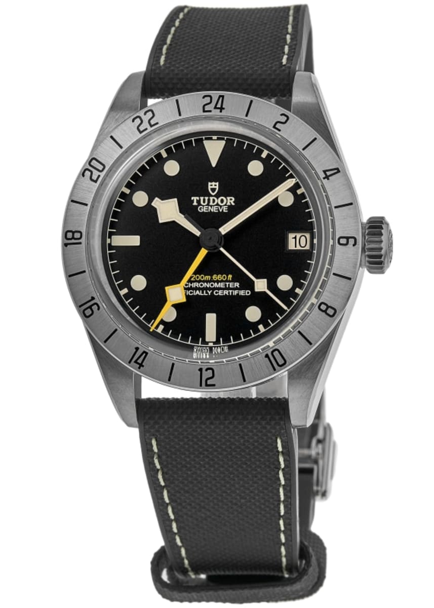 Tudor Black Bay Pro Black Dial Rubber and Leather Strap Men's Watch ...