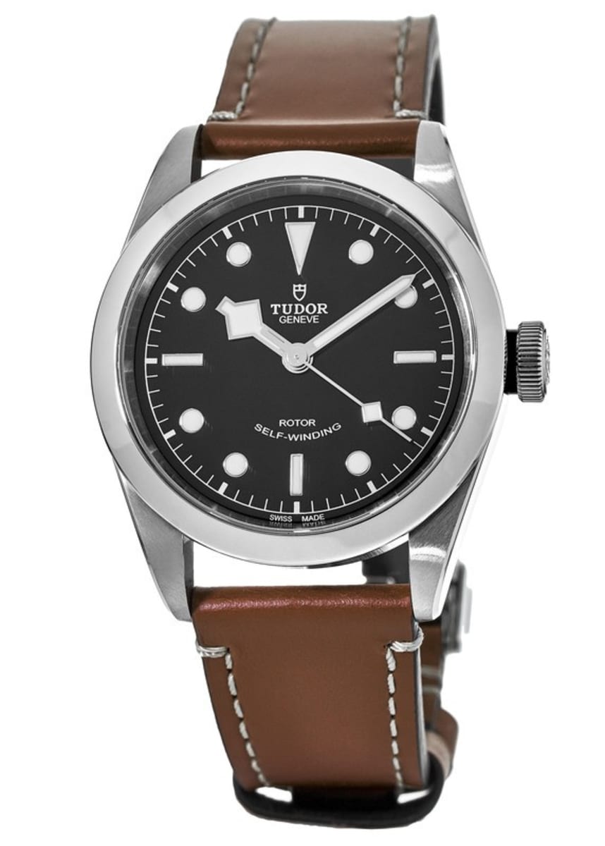 Tudor Black Bay 41 Black Dial Brown Leather Strap Men's Watch
