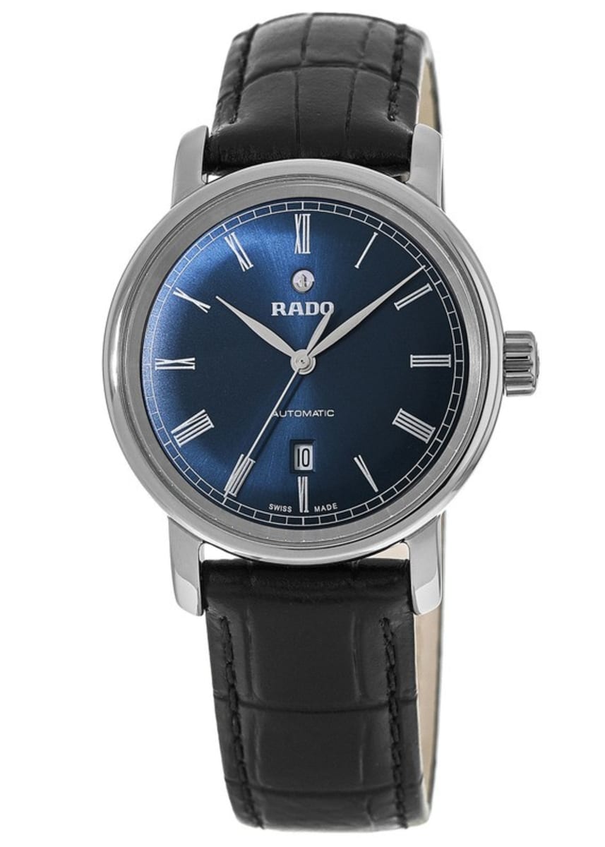 Rado Diamaster Blue Dial Black Leather Strap Women's Watch R14026205