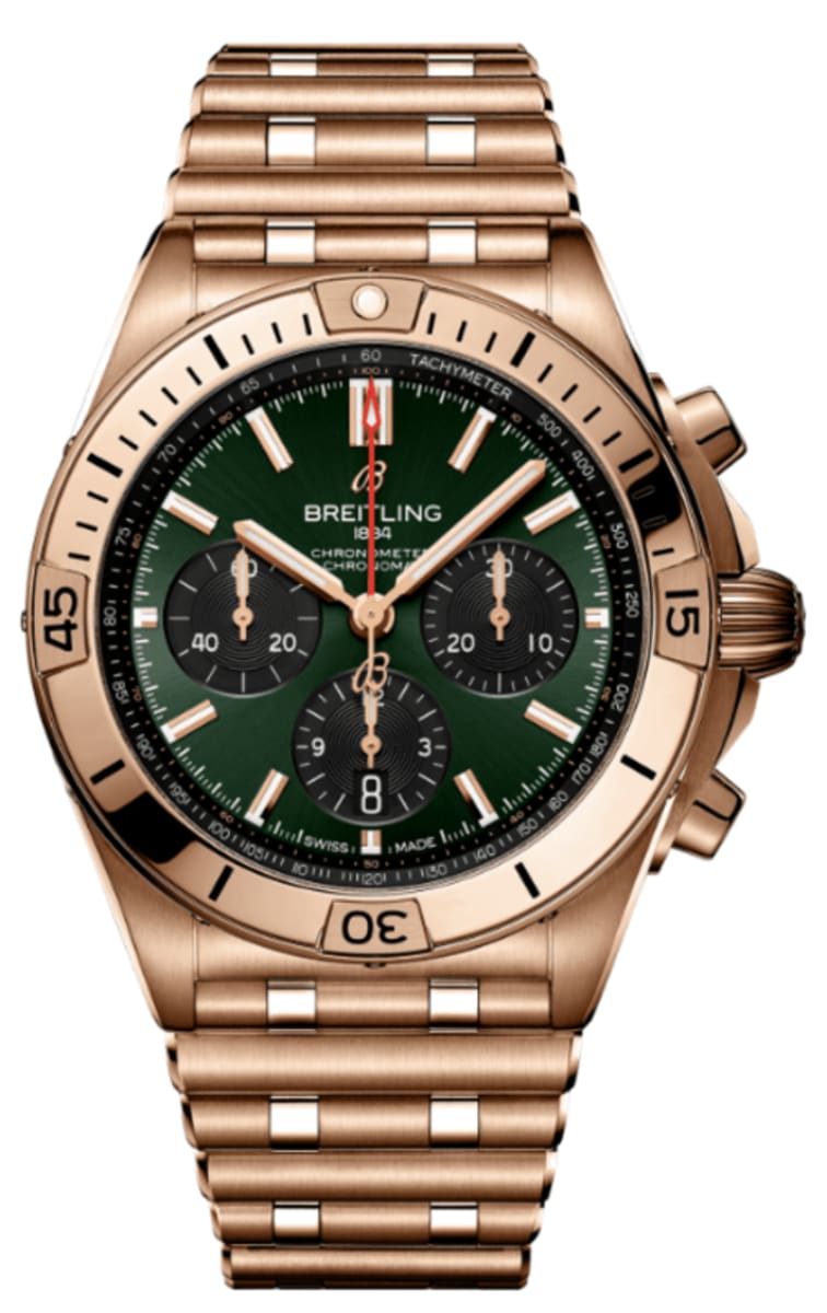 Breitling Chronomat B01 42 Automatic Chronograph Green Dial 18K