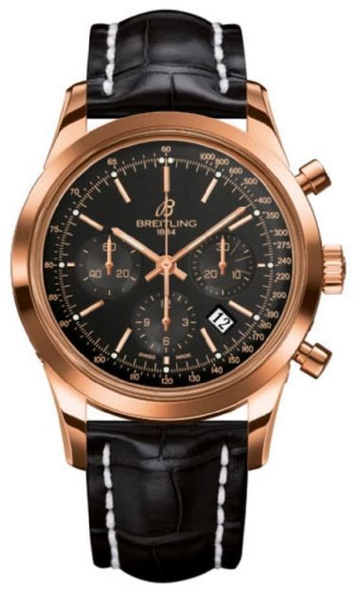 RB015212/BB16 Breitling Transocean Chronograph Men Black Dial Rose