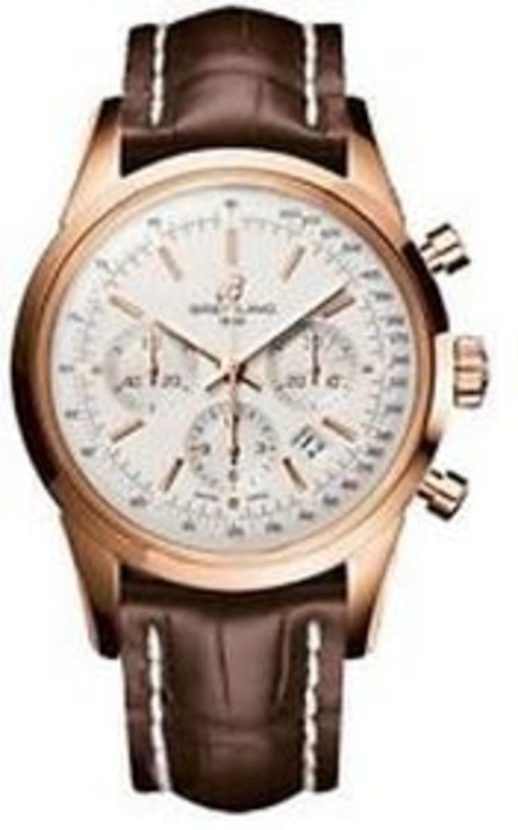 Breitling Transocean Chronograph 43mm Rose Gold Steel Mens Watch