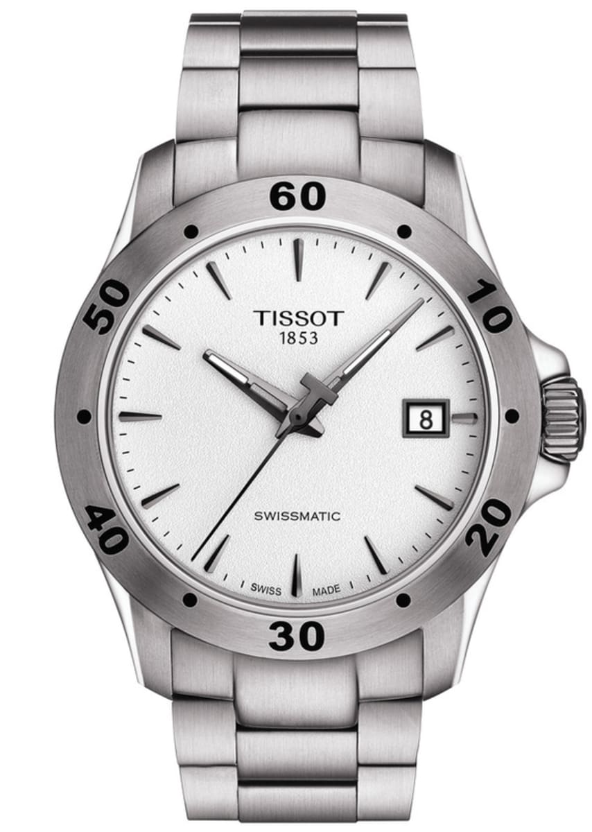 Tissot v8 automatic silver dial men's watch clearance