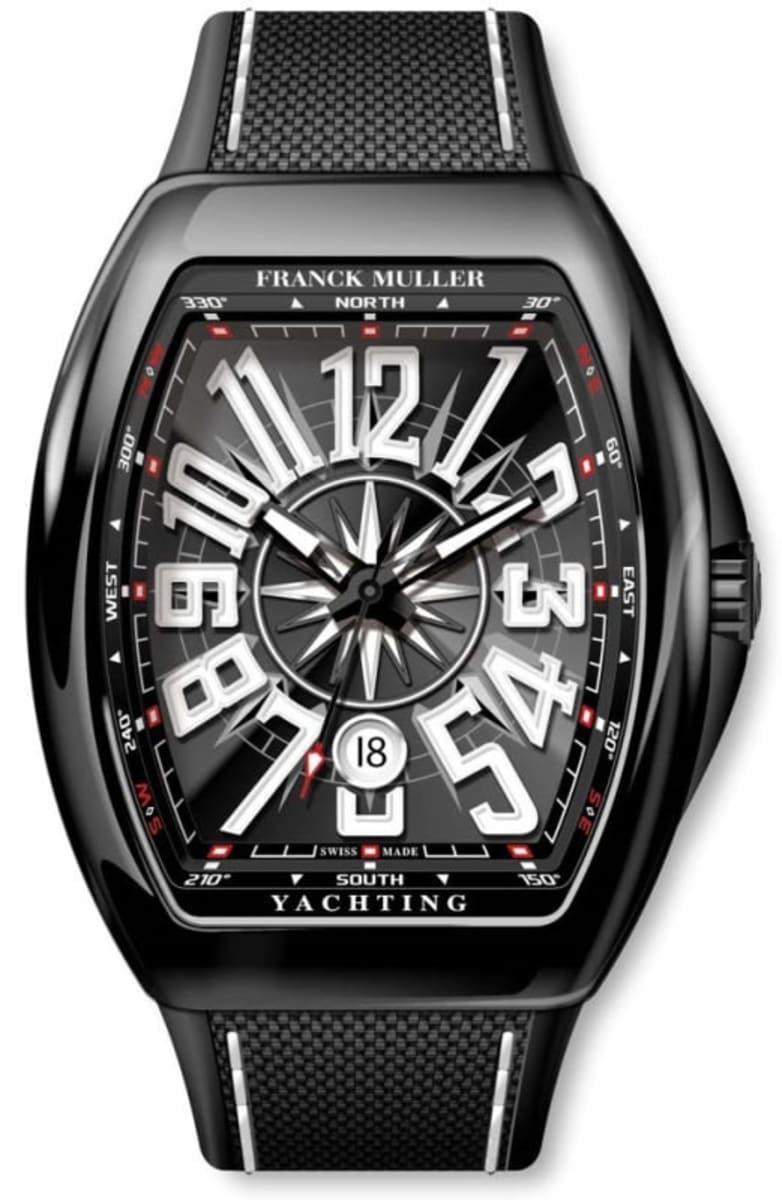Franck Muller Vanguard Yachting Black Dial Fabric Strap Men's