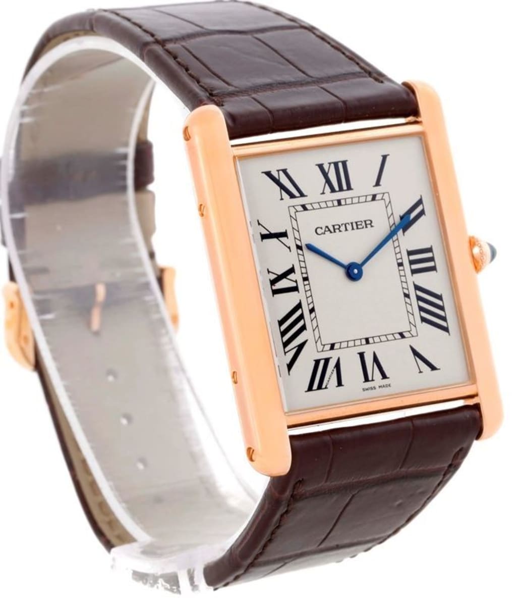 Cartier Tank Louis XL W1560017 18K Rose Gold Mens Watch