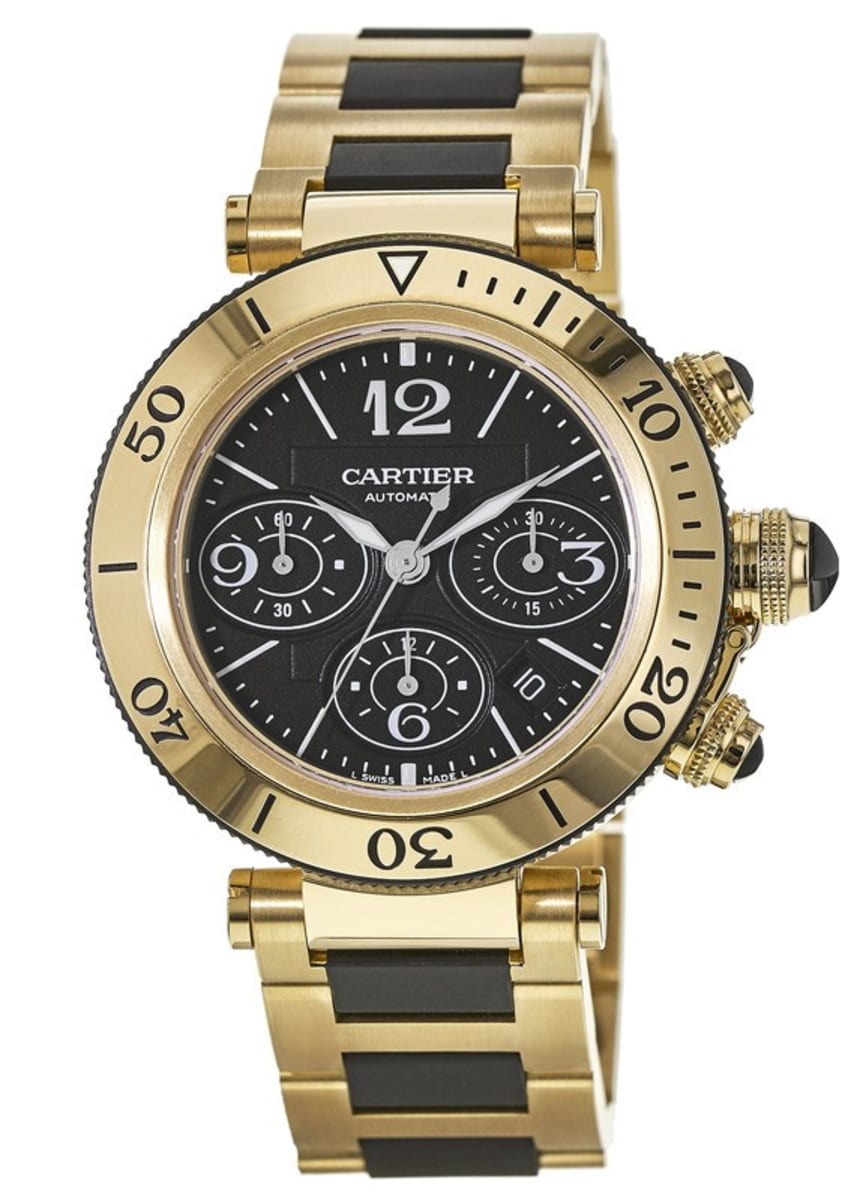 cartier pasha seatimer chronograph gold