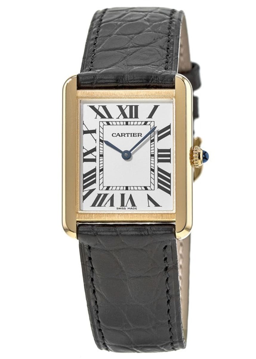 Cartier Tank Solo 18kt Yellow Gold Leather Strap Unisex ...