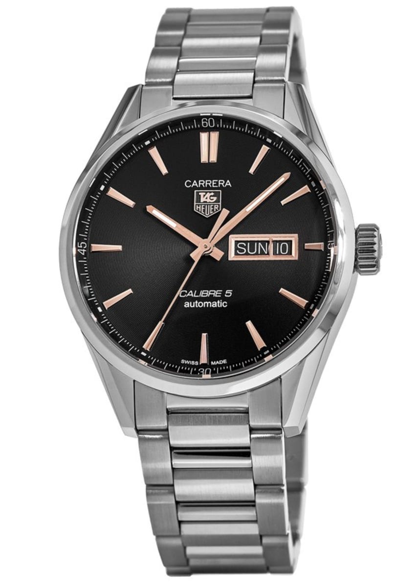 tag heuer carrera calibre 5 day date rose gold