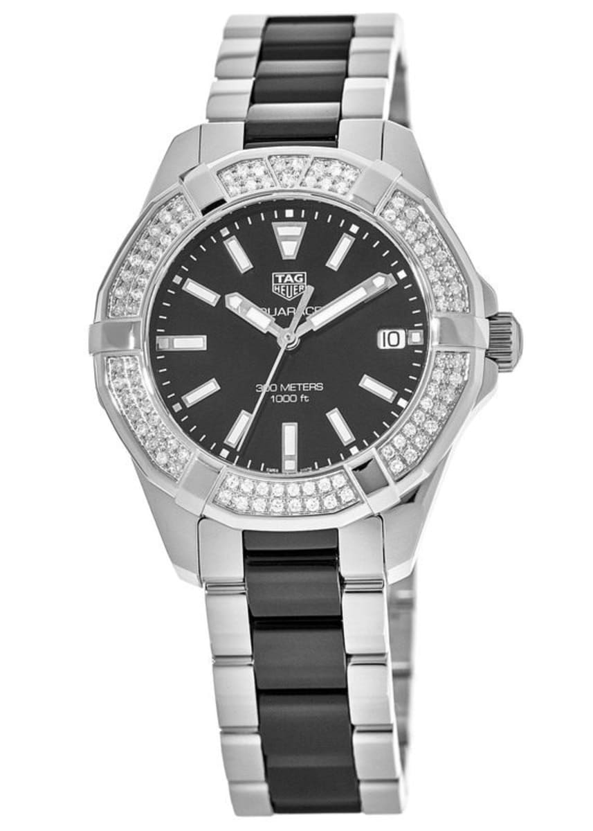 Tag Heuer Aquaracer Lady 300m 35mm Black Ceramic Diamond Women S Watch Way131e Ba0913 Watchmaxx Com