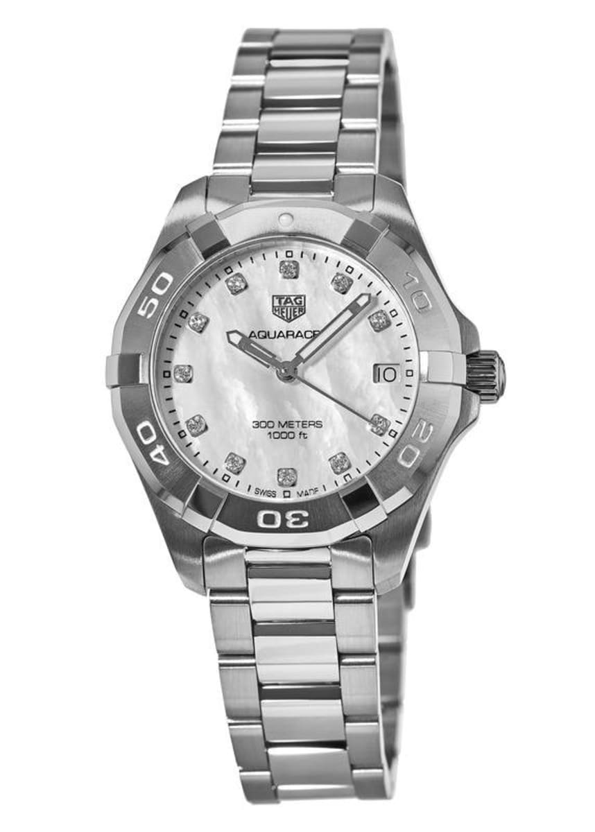 Tag Heuer Aquaracer Lady 300m 32mm Mother Of Pearl Diamond Dial Womens Watch Wbd1314ba0740