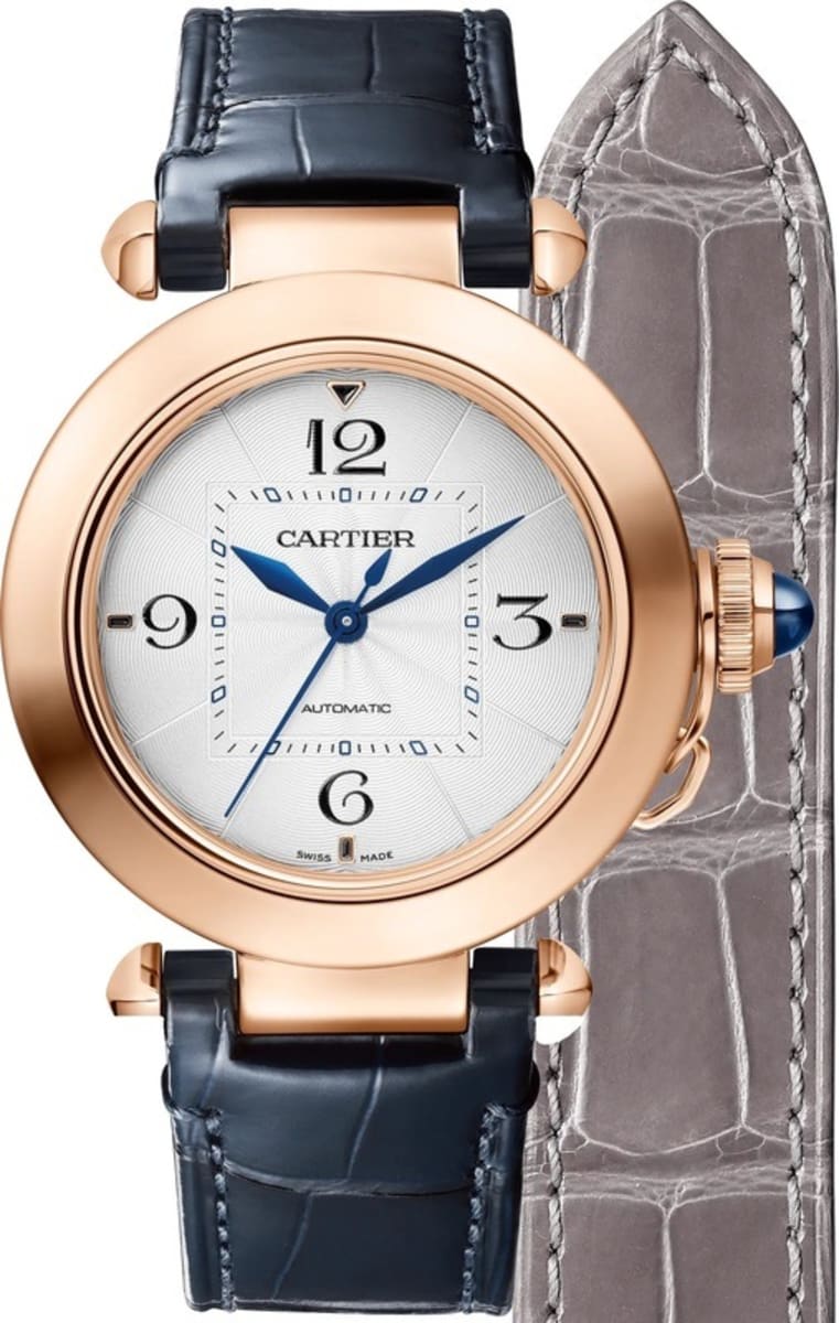 Cartier Pasha Silver Dial Leather Strap Women's Watch WGPA0014