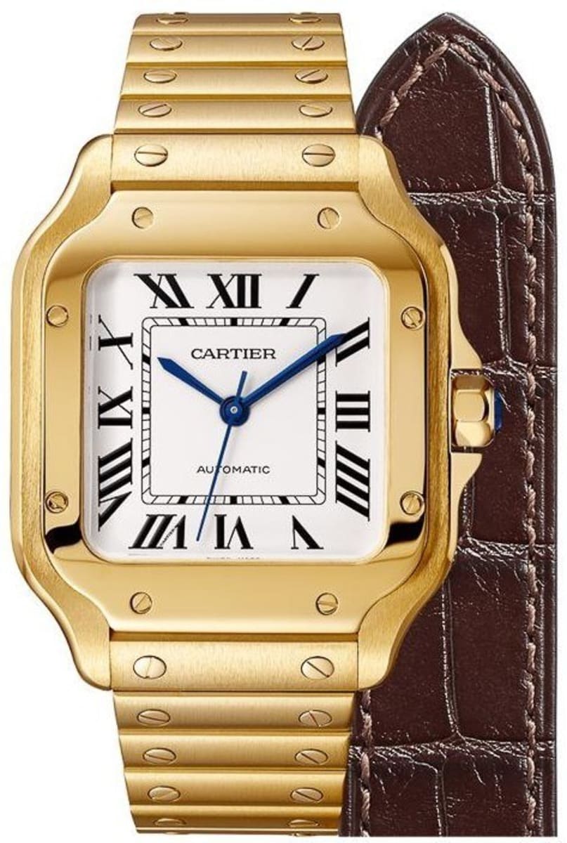 cartier gold watch mens