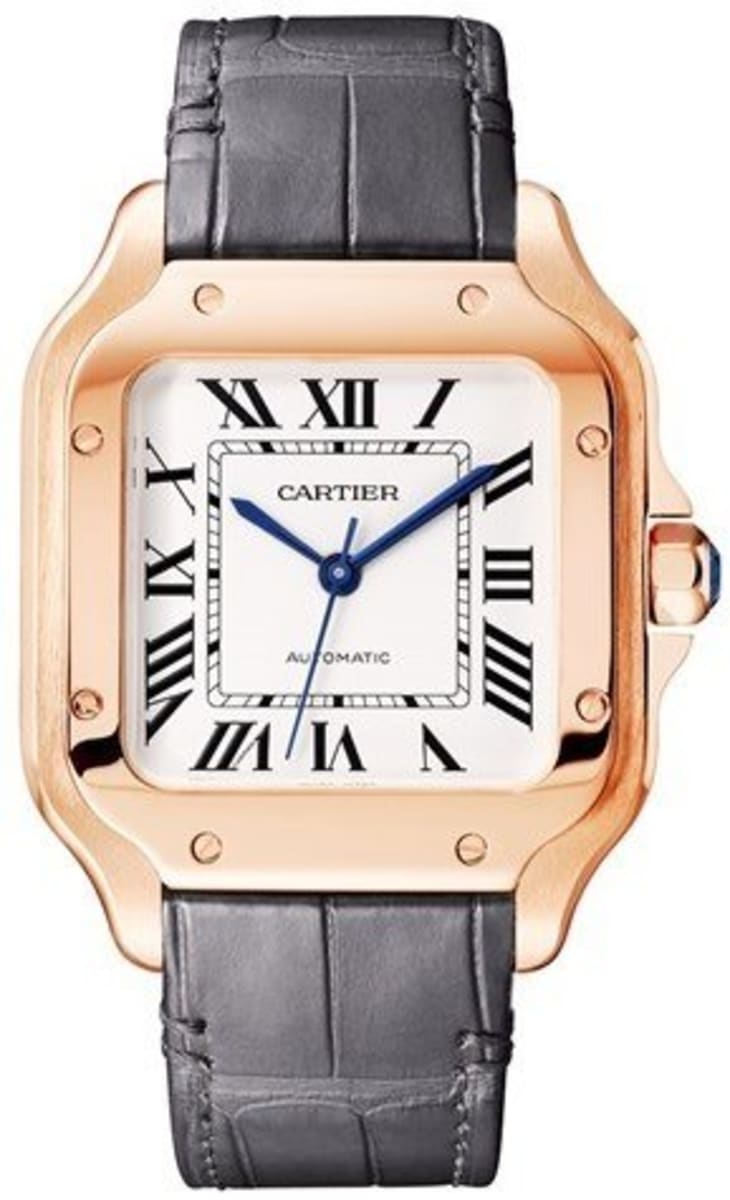 cartier santos leather watch