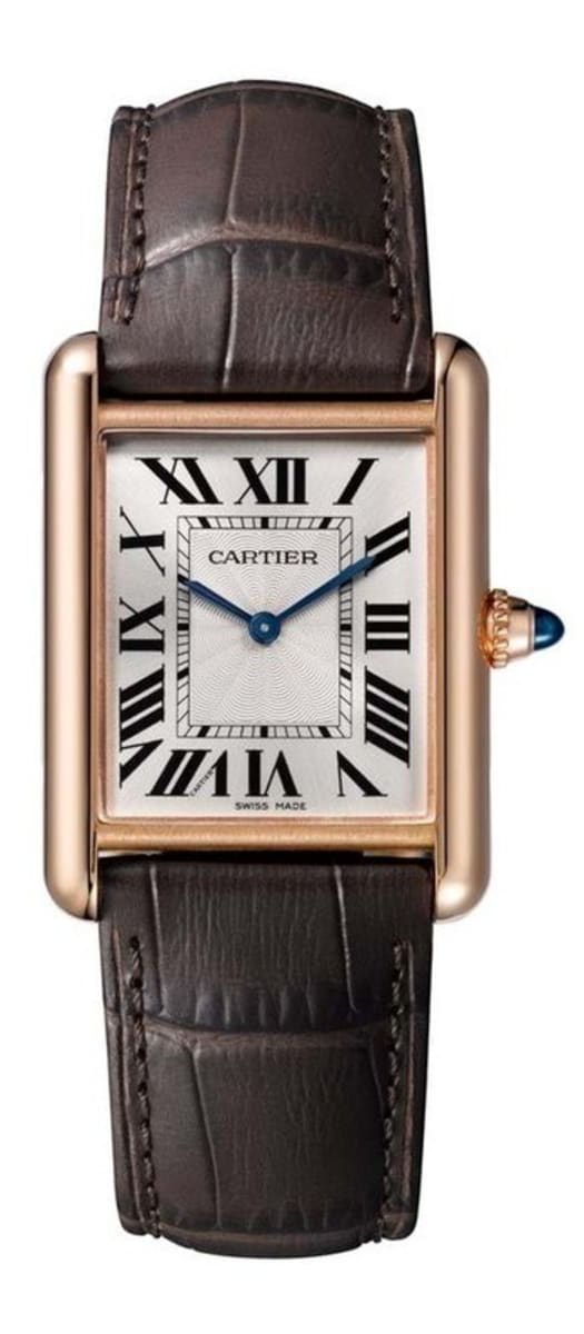 Cartier Tank Louis 18K Solid Gold Brown Leather Women's Watch WGTA0011