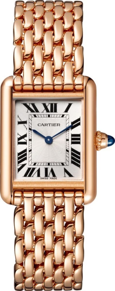 Cartier Tank Louis Small Silver Dial 18kt Rose Gold Women's Watch