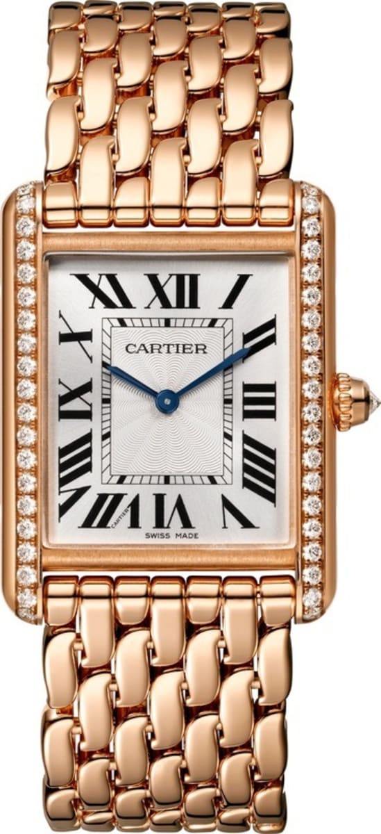 Cartier - Tank Louis Small - WJTA0020 - 18k Rose Gold / Diamond Bezel -  White Dial (2019) - Luxury Watches, Buy Genuine Brands Rolex Omega IWC