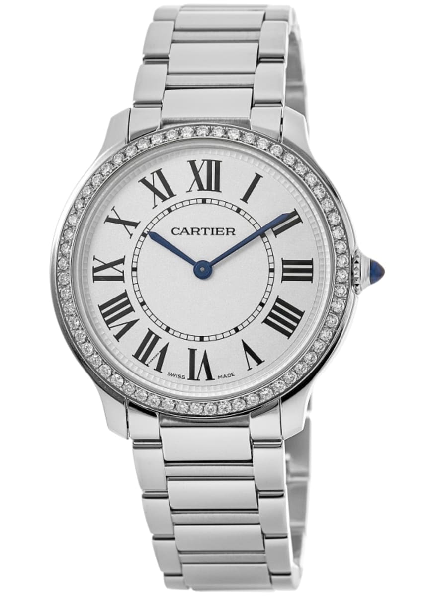 Cartier Ronde Must De Cartier 36mm Custom Diamond Bezel Cartier Ronde Must De Cartier 36mm Custom Diamond Bezel