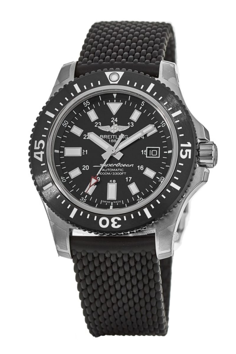 Breitling Superocean 44 Special Black Dial Back Rubber Men's Watch ...