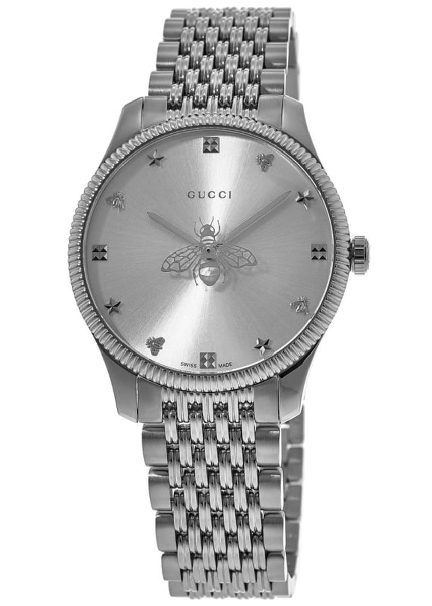 Gucci G-Timeless Silver Dial Stainless Steel Women's Watch YA1264153