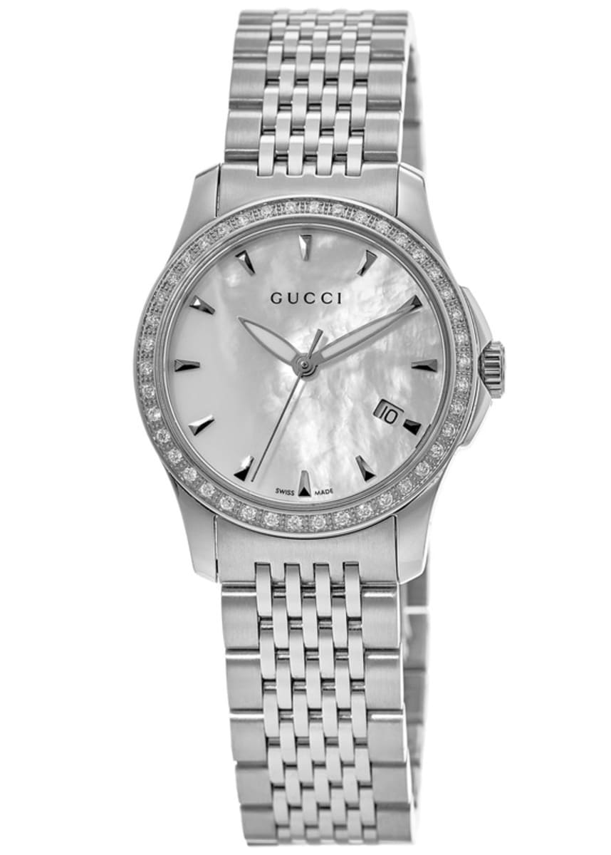 新品未使用　GUCCI　レディースウォッチ　ホワイトシェル　YA126506 Gucci G-Timeless Women's Watch YA126506 | WatchMaxx