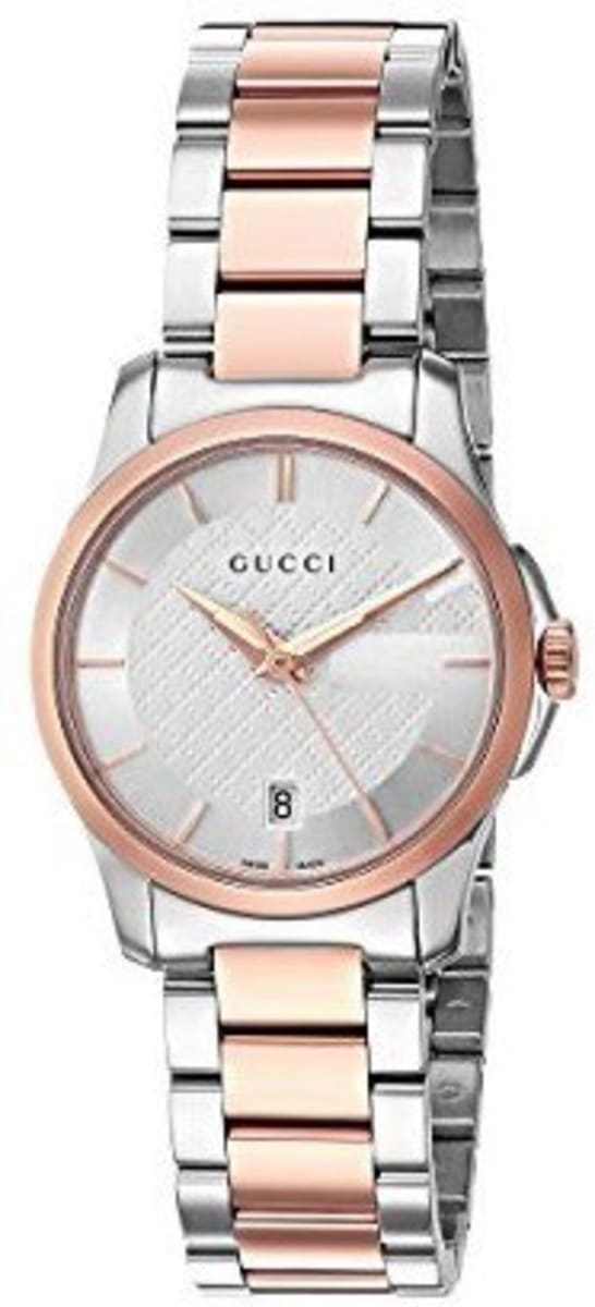 Gucci G-Timeless Silver Dial Rose Gold 