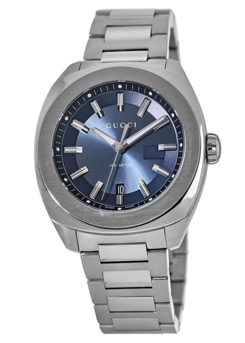 Gucci GG2570 XL Blue Dial Stainless 