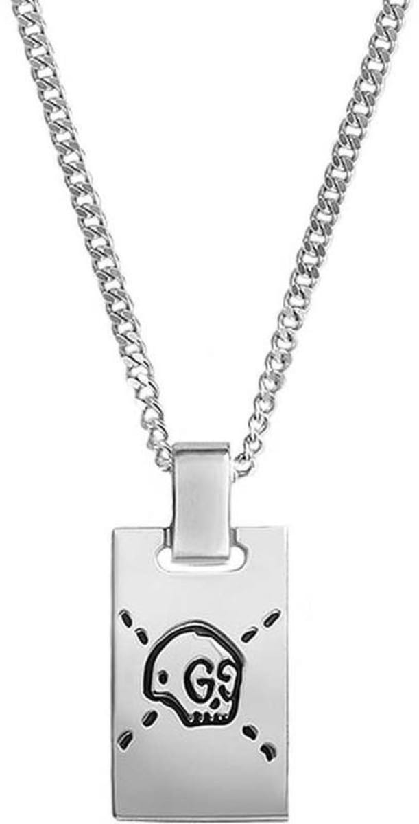 Gucci 55cm Ghost 925 Sterling Silver Tag Pendant Women's Necklace ...