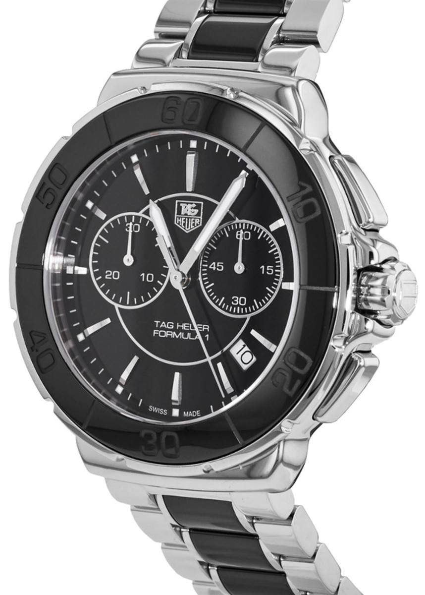 Tag Heuer Formula 1 Quartz Chronograph Black Ceramic & Steel Women's Watch CAH1210.BA0862