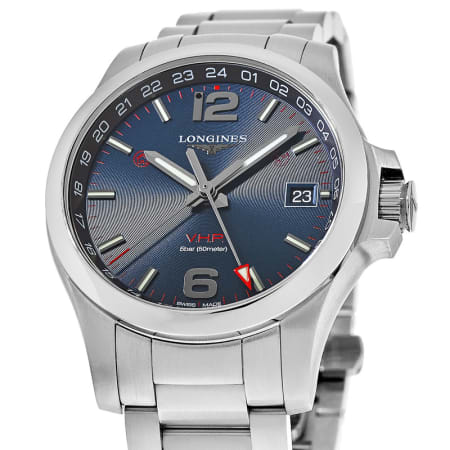 Longines Conquest V.H.P. 41mm GMT Blue Dial Stainless Steel Men's Watch ...