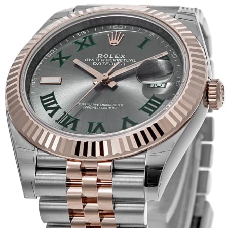 Rolex Datejust 41 Steel and Everose Gold Wimbledon Green Dial Jubilee ...