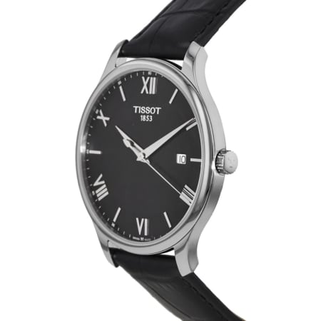 Tissot T Classic Tradition Quartz Black Dial Black Leather Strap Watch For Men - T063.610.16.058.00
