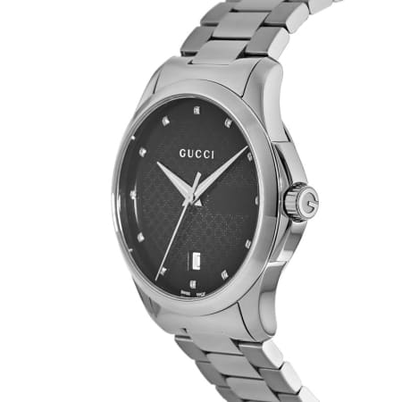 Gucci G-Timeless Black Diamond Dial Stainless Steel Unisex Watch YA126456